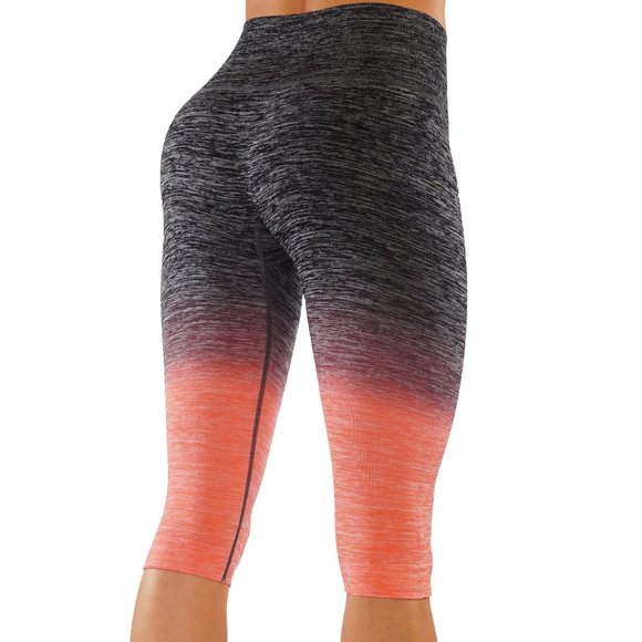 Ombre printed seamless capri leggings yoga pants compression bodyshape - Picture 3 of 3